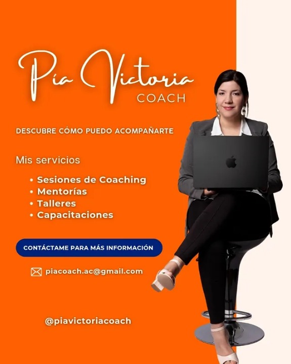 Pía Victoria Coach ofreciendo sus servicios
